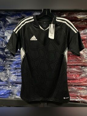 Adidas Condivo 22 MD Soccer Jersey NWT Men’s Small Black White Aeroready HA3514